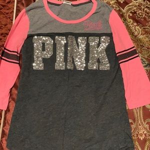Victoria’s Secret Pink bling quarter sleeve shirt
